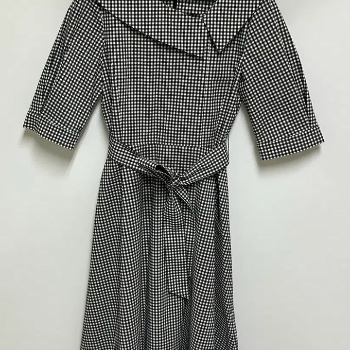 [BUNJANG] The IZZAT Sailor Collar Belted Check Long Dress Women&