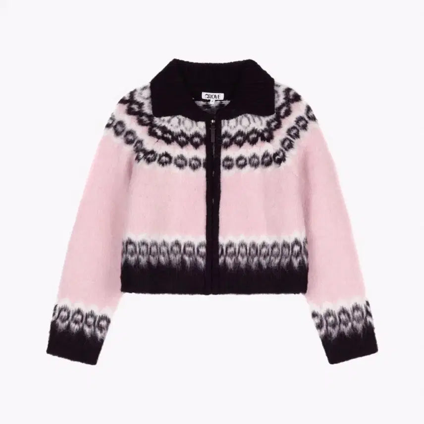 [BUNJANG] GROVE Eldon Knit Zip-Up (Pink) / 태연 착용) GROVE 그로브 엘던 니트 집업 핑크