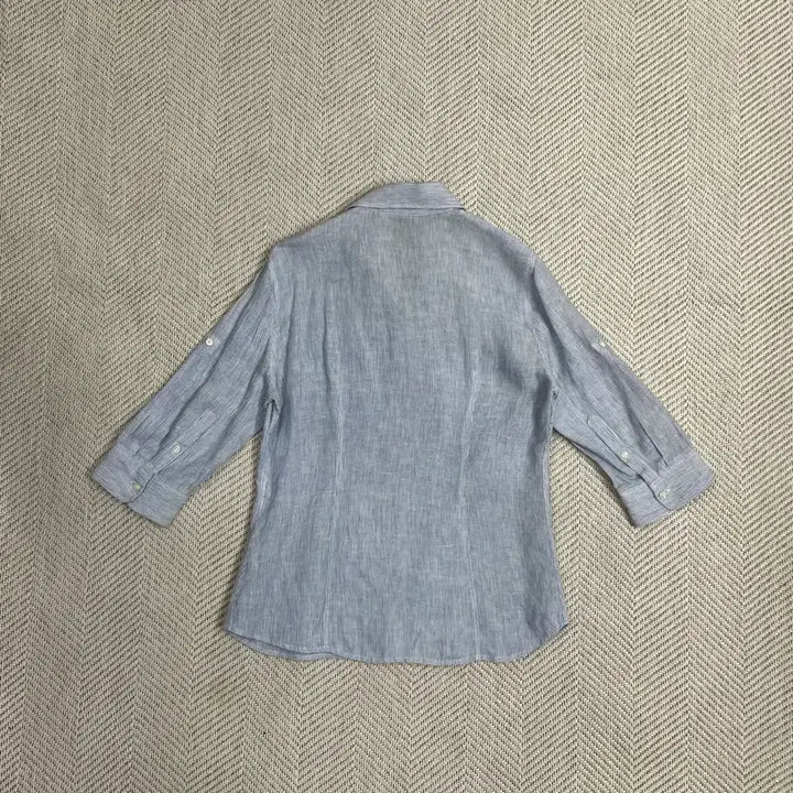 [BUNJANG] Beanpole Linen Stripe 7-Sleeve Shirt / 빈폴 린넨 스트라이프 7부 셔츠
