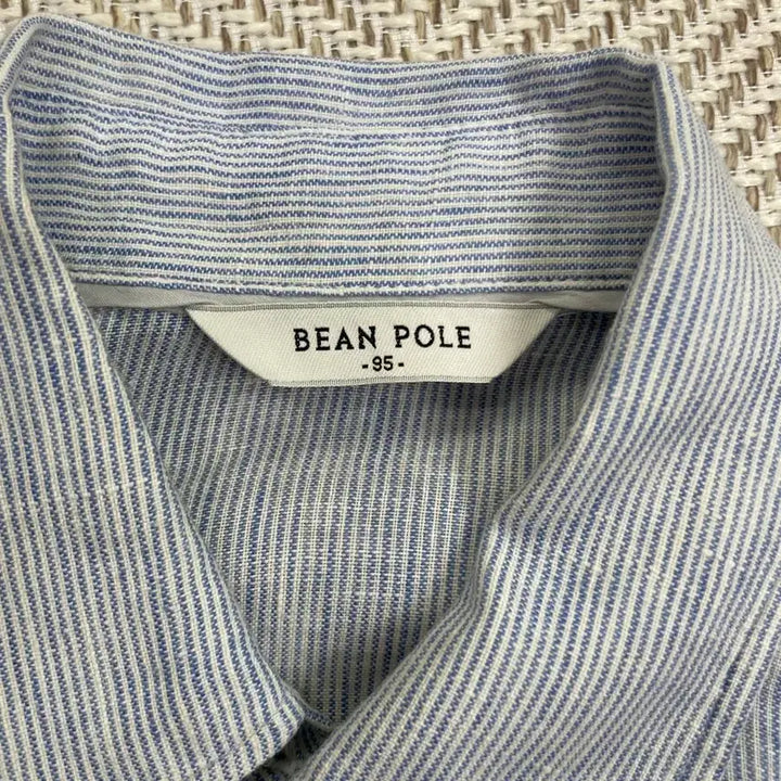 [BUNJANG] Beanpole Linen Stripe 7-Sleeve Shirt / 빈폴 린넨 스트라이프 7부 셔츠