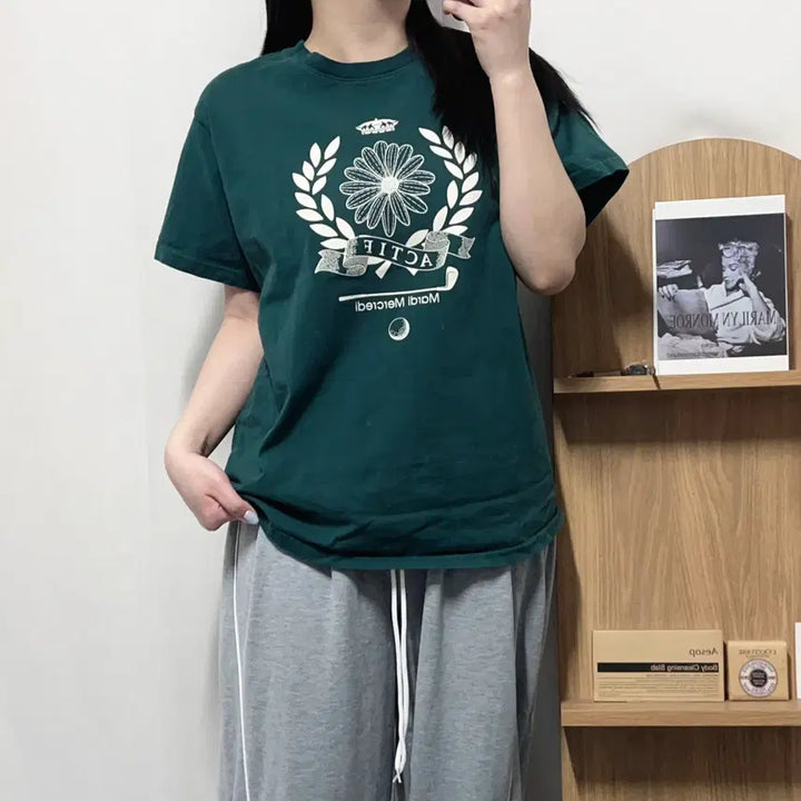 [BUNJANG] Mardi Mercredi Green Short Sleeve T-Shirt / [정품] 마르디메크르디 그린 반팔티 [ FREE ]