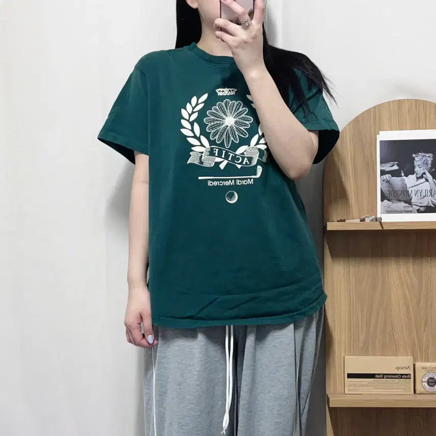 [BUNJANG] Mardi Mercredi Green Short Sleeve T-Shirt / [정품] 마르디메크르디 그린 반팔티 [ FREE ]