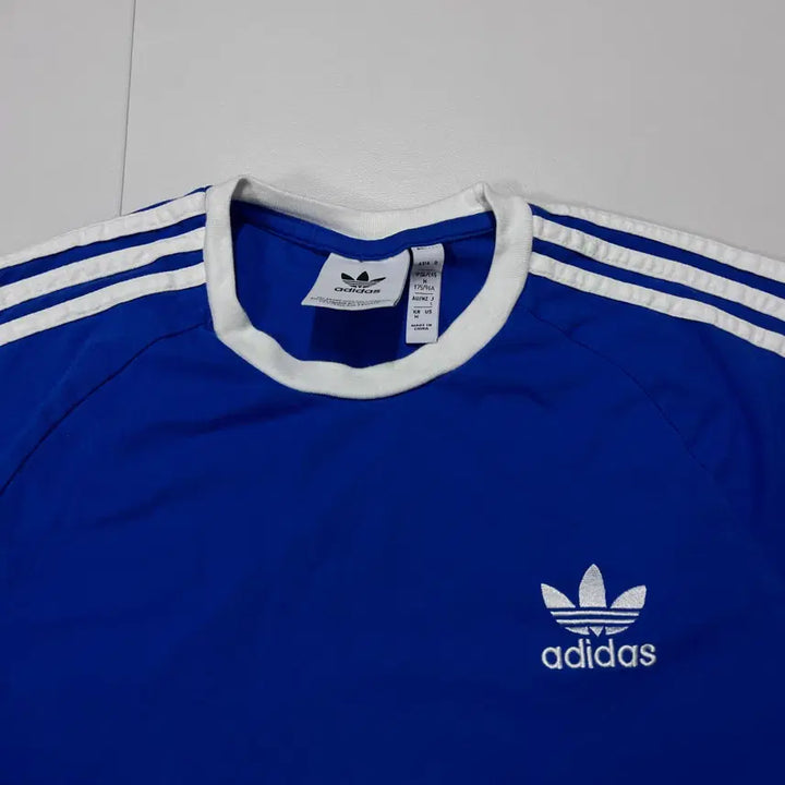 [BUNJANG] Adidas Blue Three-Stripes T-Shirt (Medium) / [정품] 아디다스 블루 삼선 반팔티 [ M ]