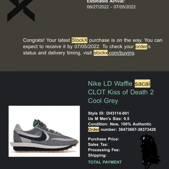 [SOLD OUT] 나이키 사카이 클랏 LD와플 쿨 그레이 275