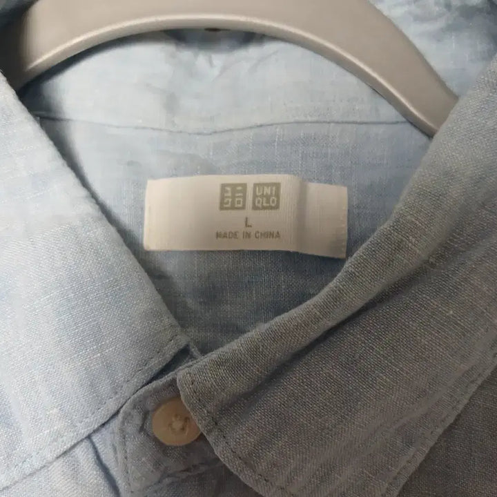 [BUNJANG] Uniqlo Premium Linen Shirt Sky Blue L / 유니클로 프리미엄린넨 셔츠  스카이블루 L