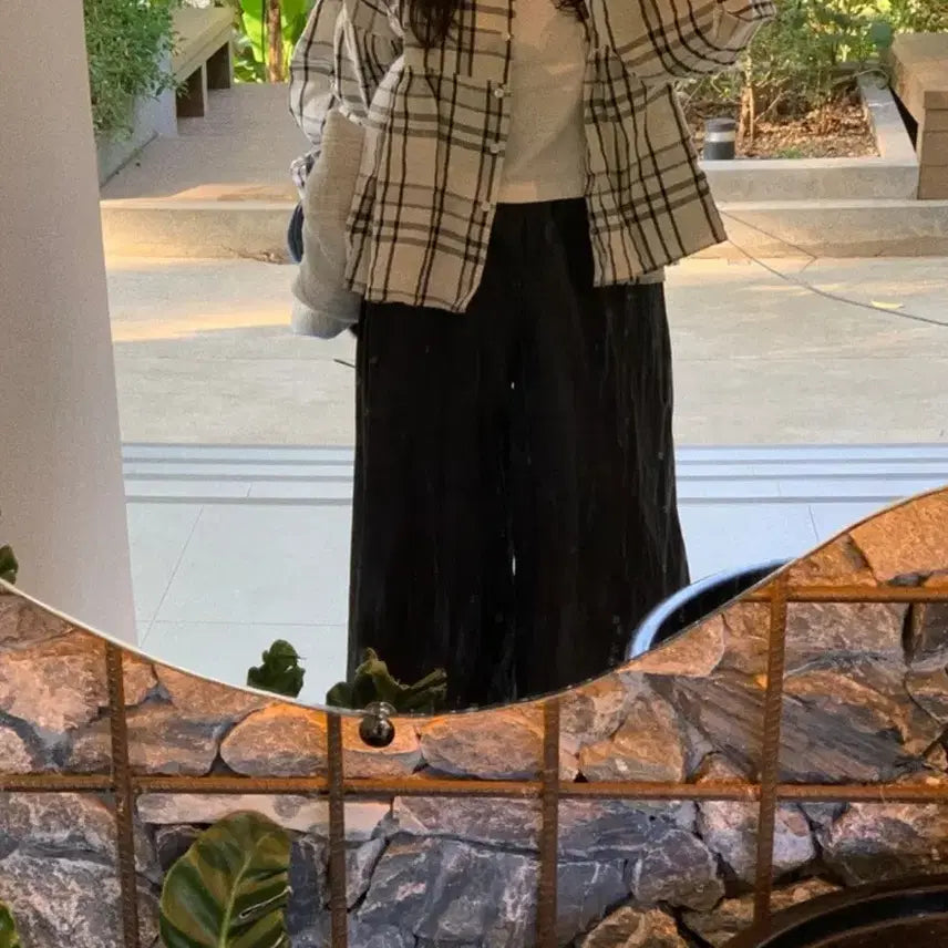 [BUNJANG] Jeju Geukkkoch Check Linen Blouse / 제주 그꽃 체크 린넨 블라우스