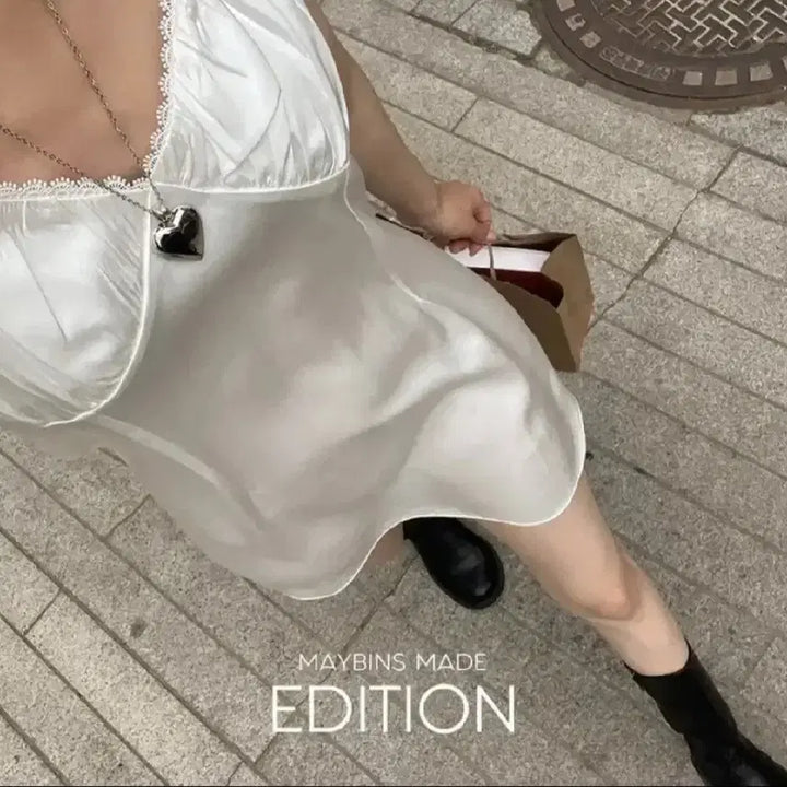 [BUNJANG] Maybins Satin Bustier Mini Dress / 메이빈스 새틴 뷔스티에 원피스