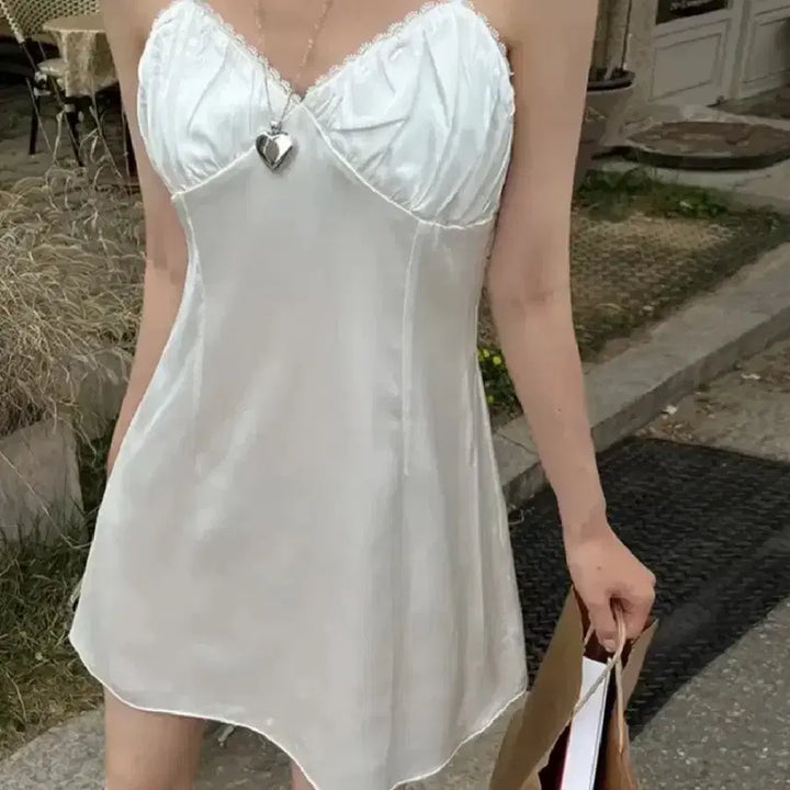 [BUNJANG] Maybins Satin Bustier Mini Dress / 메이빈스 새틴 뷔스티에 원피스