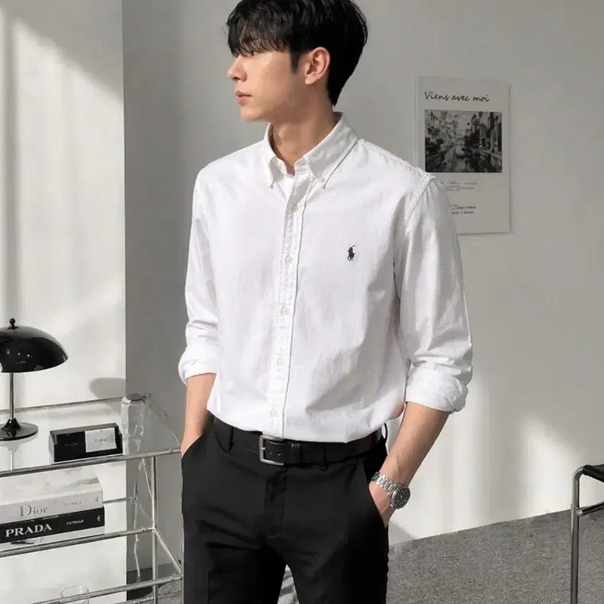 [BUNJANG] Polo Ralph Lauren Oxford Shirt - White/Navy/Black / 폴로 랄프로렌 옥스포드 셔츠 블랙/네이비/화이트