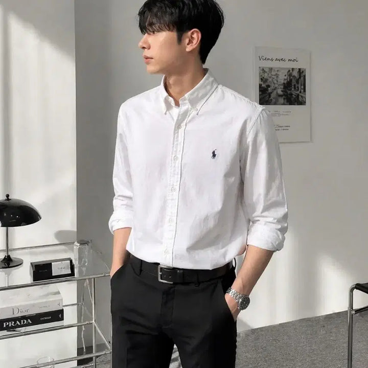 [BUNJANG] Polo Ralph Lauren Oxford Shirt - White/Navy/Black / 폴로 랄프로렌 옥스포드 셔츠 블랙/네이비/화이트