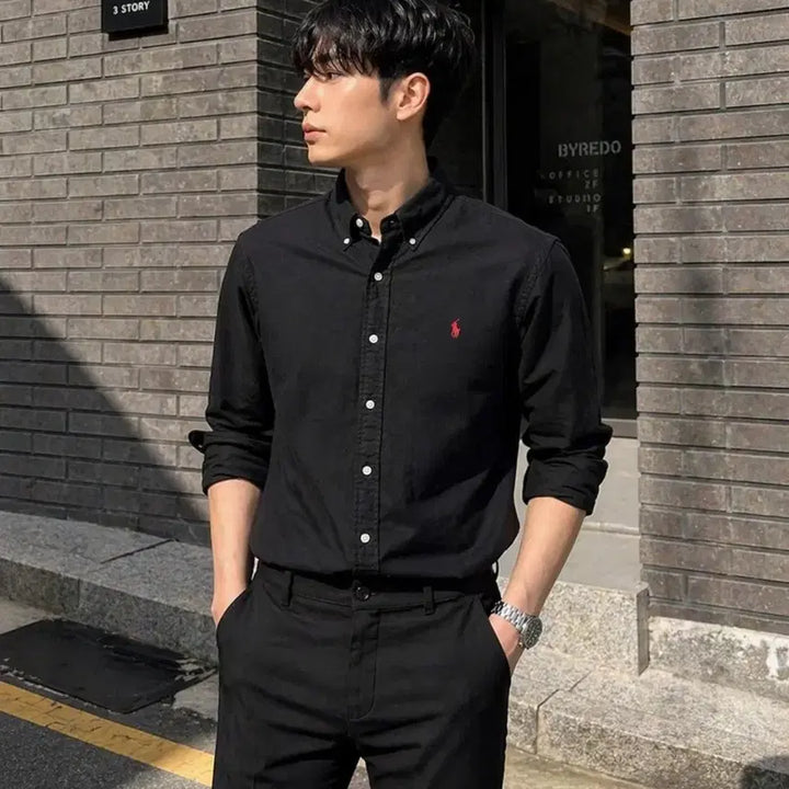 [BUNJANG] Polo Ralph Lauren Oxford Shirt - White/Navy/Black / 폴로 랄프로렌 옥스포드 셔츠 블랙/네이비/화이트