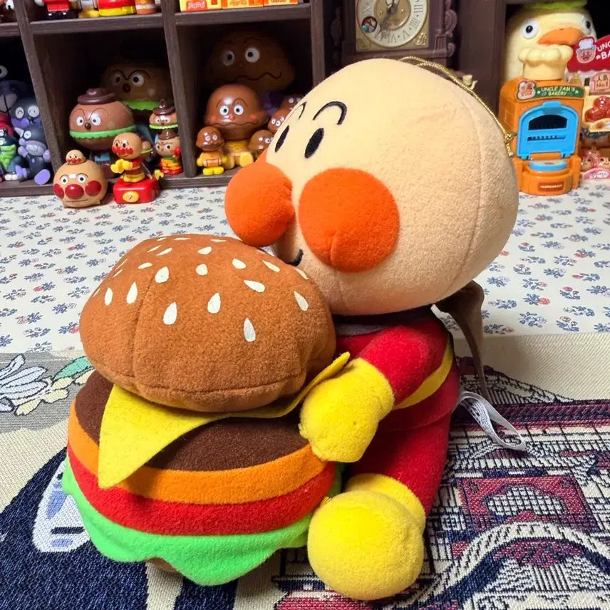 [BUNJANG] Anpanman Hamburger Plush Doll (2004) / 2004년 고전 호빵맨 햄버거 인형