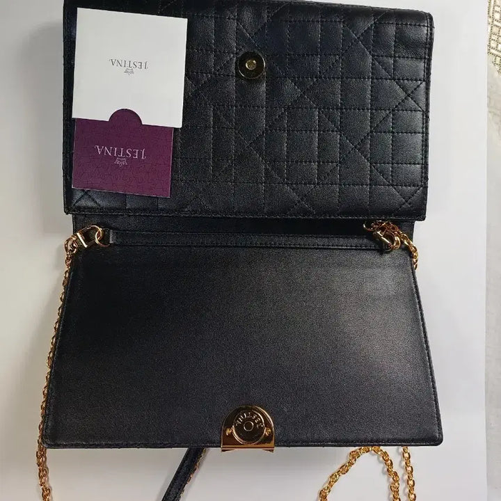 [BUNJANG] J.ESTINA Black Quilted Gold Chain Bag / 제이에스티나 블랙 퀼팅 금장 체인백
