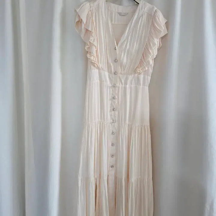 [BUNJANG] Zulrog Ivory Frill Long Dress / 줄로그 아이보리 프릴 롱 원피스