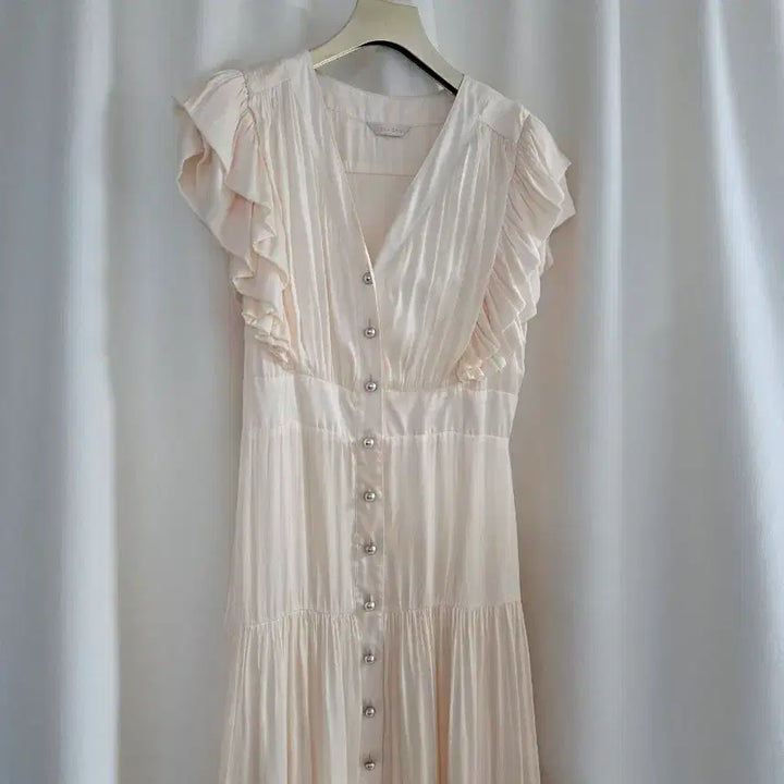 [BUNJANG] Zulrog Ivory Frill Long Dress / 줄로그 아이보리 프릴 롱 원피스