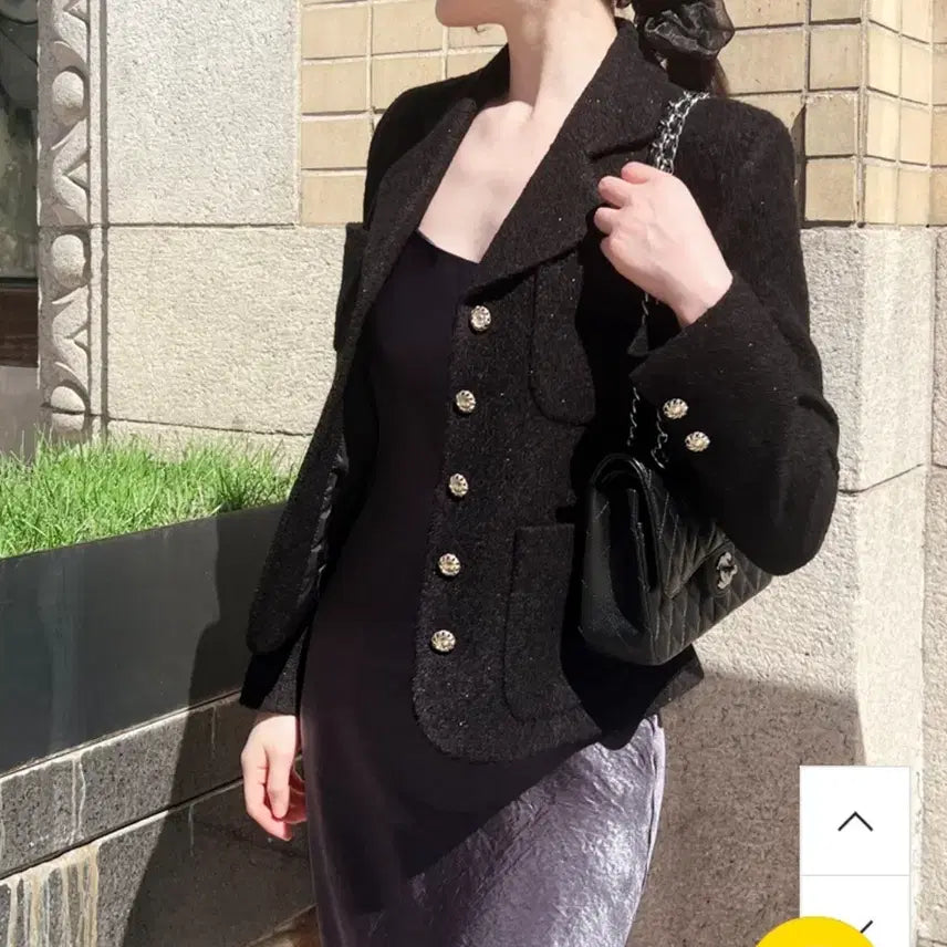 [BUNJANG] Milkcocoa Amelie Classic V-Neck Wool Tweed Jacket / 밀크코코아 자체제작 아멜리에 amelie 클래식 브이넥 울 트위드 자켓