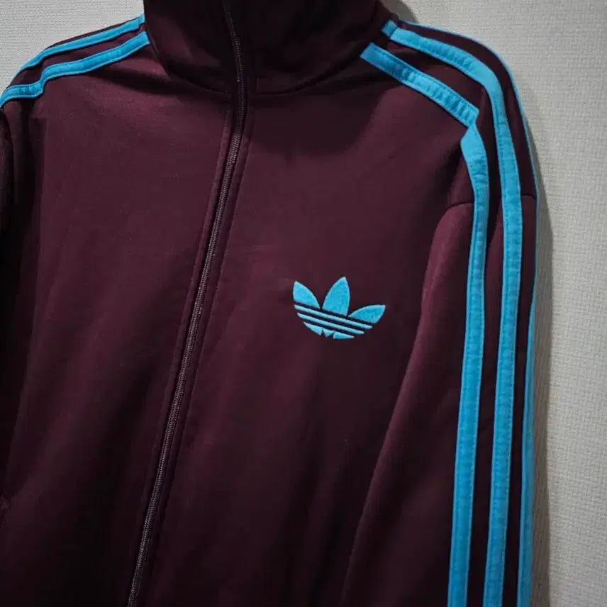 [BUNJANG] Adidas Maroon Burgundy Sky Blue Track Top Jersey Zip-Up Size S-M / 아디다스 마룬 버건디 스카이블루 트랙탑 저지 져지집업 S~M사이즈