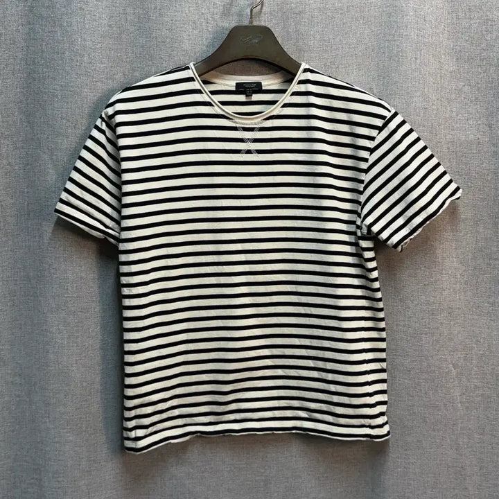 [BUNJANG] Massimo Dutti Striped Cotton Short Sleeve T-Shirt Size 66 / [66] 마시모두띠 스트라이프 코튼 면 반팔 티셔츠