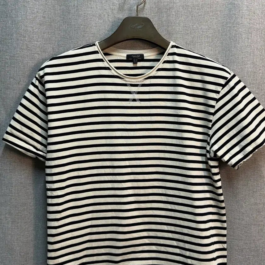 [BUNJANG] Massimo Dutti Striped Cotton Short Sleeve T-Shirt Size 66 / [66] 마시모두띠 스트라이프 코튼 면 반팔 티셔츠