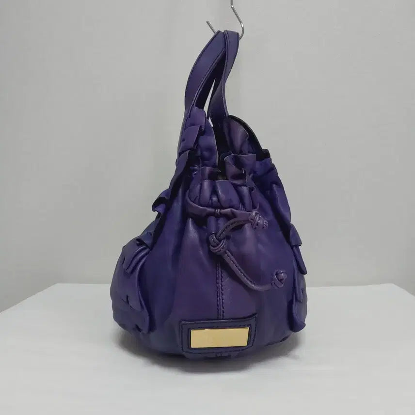 [BUNJANG] Valentino Purple Leather Ruffle Edie Hobo Bag Shoulder Bag / 발렌티노 가라바니 퍼플 레더 러플 이딜 호보백 숄더백