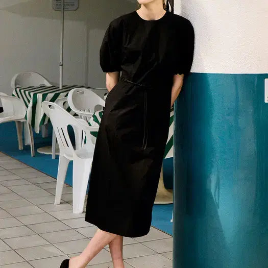 [BUNJANG] Frontrow Volume Sleeve Dress Black Size S / 프론트로우 볼륨 슬리브 원피스 S