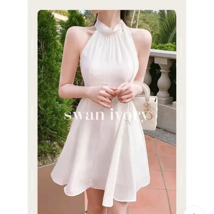 [BUNJANG] Fromthenon Melomance Halterneck Chiffon Mini Dress S / 프롬데이원 멜로망스 홀터넥 쉬폰 원피스 S