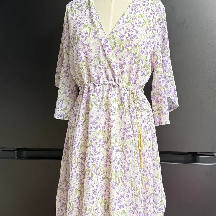 [BUNJANG] Soup Floral Pattern Midi Dress - Purple / Soup 원피스 퍼플-미사용