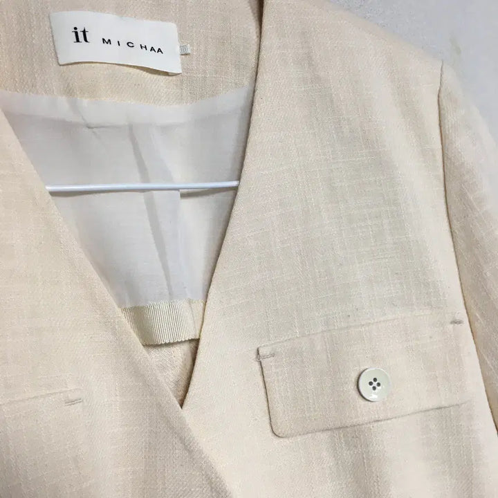 [BUNJANG] It MICHAA Linen Short Sleeve Jacket Ivory Size 55 / 잇미샤 린넨 슬리브 반팔 자켓 55