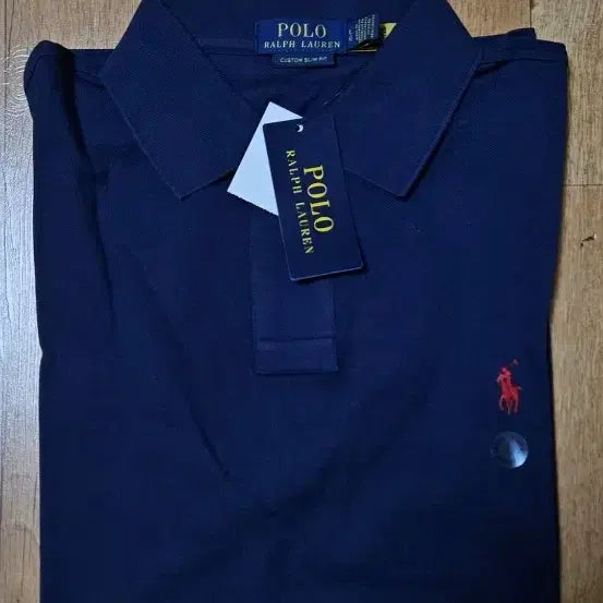 [BUNJANG] Polo Ralph Lauren Custom Slim Fit Navy Polo Shirt / (신형,정품,새옷)폴로 랄프로렌 커스텀 슬림핏 네이비 남성 카라티,100