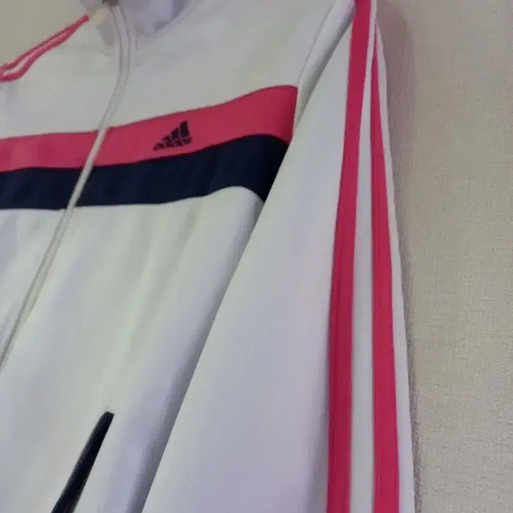 [BUNJANG] Adidas White Pink Track Top Jersey Zip-Up Size S / 아디다스 흰분 화이트핑크 트랙탑 저지 져지집업 90/S