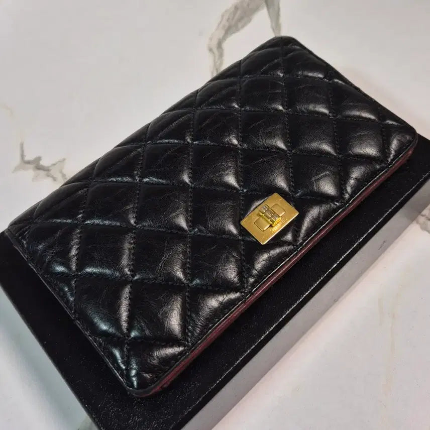 [BUNJANG] Chanel 2.55 Vintage Calfskin Long Wallet / (정품) 샤넬 2.55 빈티지 카프스킨 여성 장지갑