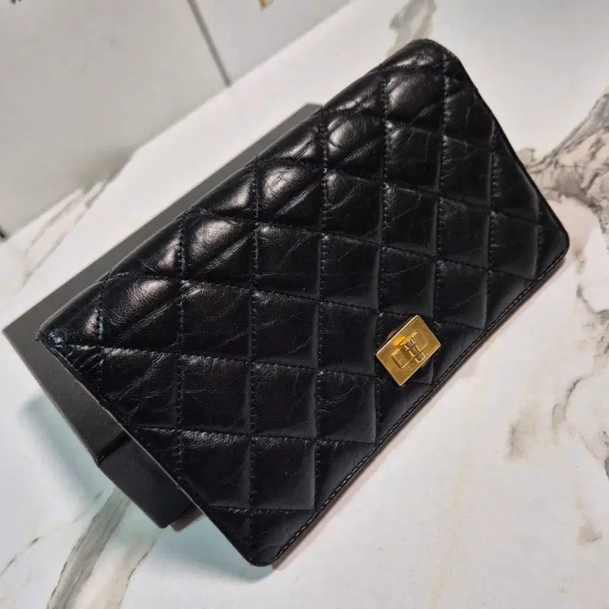 [BUNJANG] Chanel 2.55 Vintage Calfskin Long Wallet / (정품) 샤넬 2.55 빈티지 카프스킨 여성 장지갑