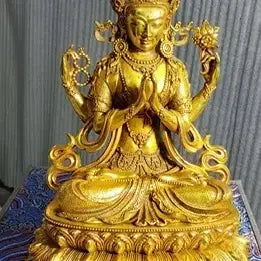 [BUNJANG] Ming Dynasty Yongle Period Gilt Bronze Amida Buddha Statue Antique / 대명영락년제 금도금 동제 합장보살 좌상 불상 골동품 고미술품 수집품