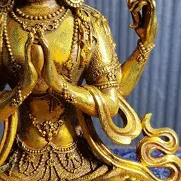 [BUNJANG] Ming Dynasty Yongle Period Gilt Bronze Amida Buddha Statue Antique / 대명영락년제 금도금 동제 합장보살 좌상 불상 골동품 고미술품 수집품