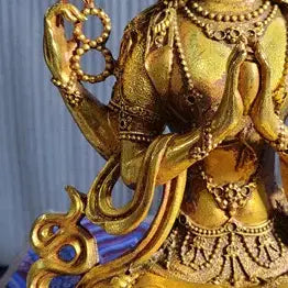 [BUNJANG] Ming Dynasty Yongle Period Gilt Bronze Amida Buddha Statue Antique / 대명영락년제 금도금 동제 합장보살 좌상 불상 골동품 고미술품 수집품