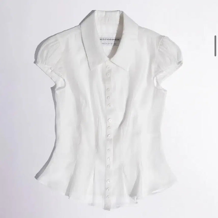 [SOLD OUT] 스컬프터 시어 블라우스 xs sheer pleated blouse