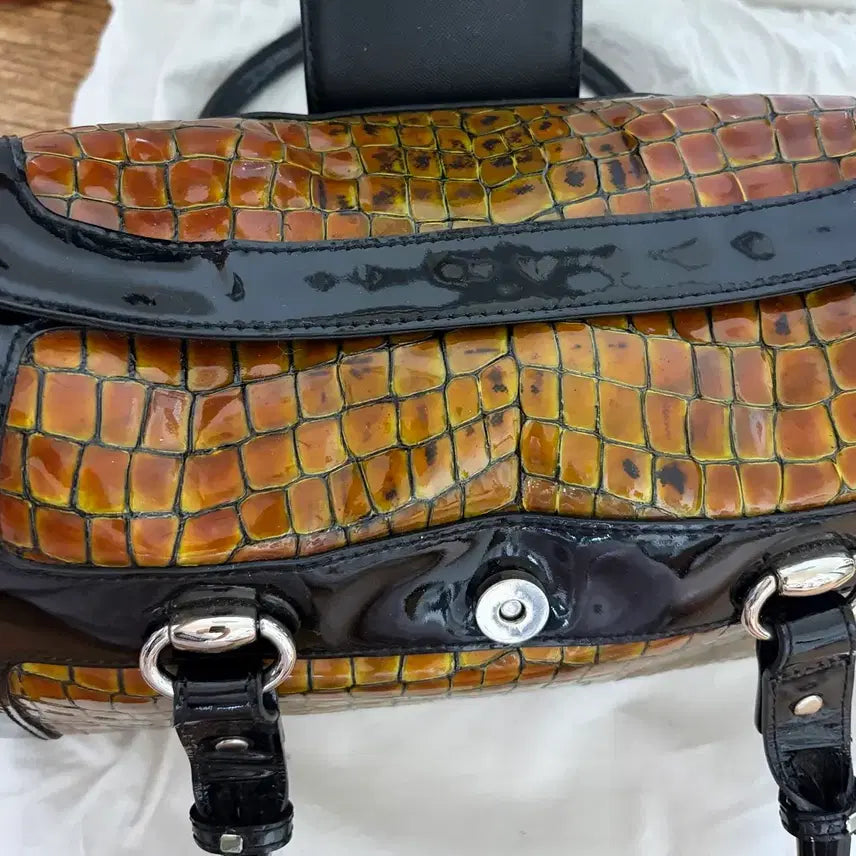 [BUNJANG] Balenciaga BB Logo Croc Embossed Top Handle Bag / 금강 발렌시아가 BB 로고 크로커 엠보 탑핸들백