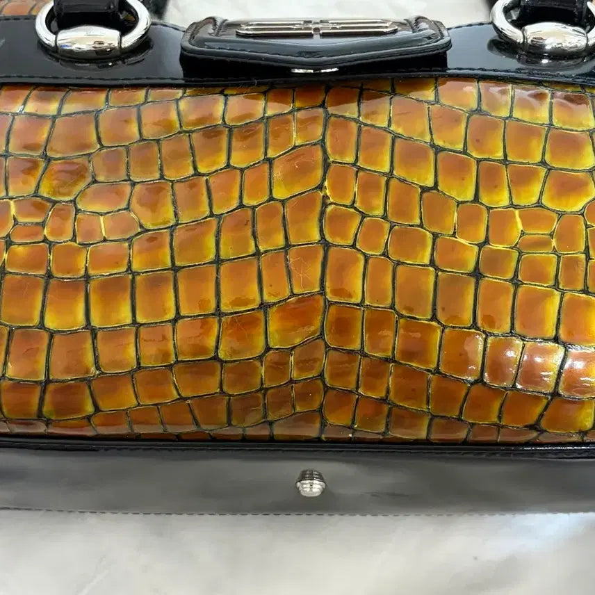 [BUNJANG] Balenciaga BB Logo Croc Embossed Top Handle Bag / 금강 발렌시아가 BB 로고 크로커 엠보 탑핸들백