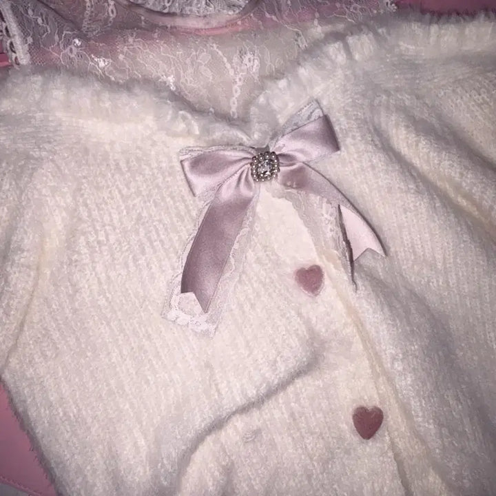 [BUNJANG] Liz Lisa Angora Knit Sweater White / 리즈리사 앙고라 니트 화이트 정품 판매합니다