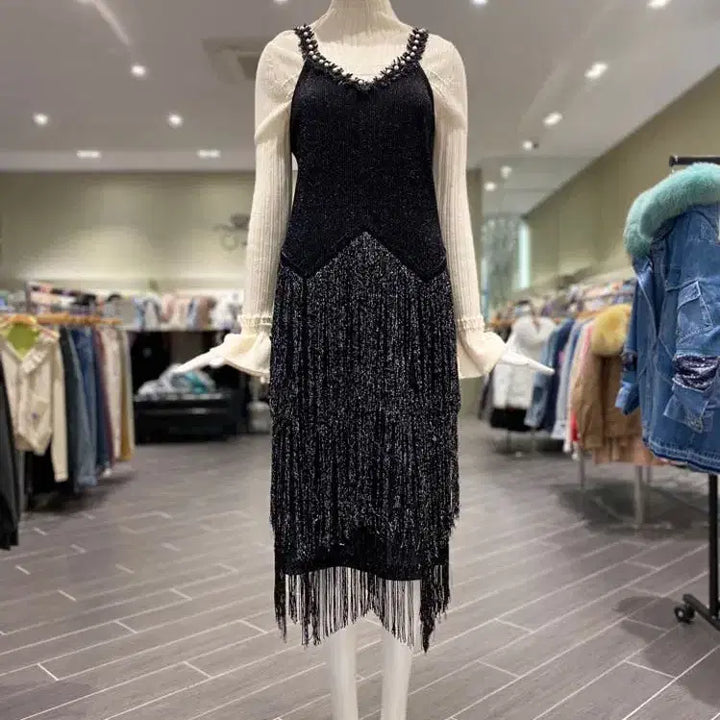 [BUNJANG] OZSÉCON Crystal Sleeveless Dress Size 55 / 오즈세컨 크리스탈 슬리브리스 원피스 55