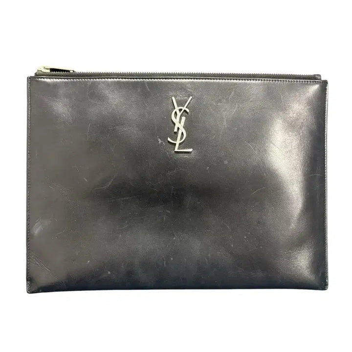 [BUNJANG] Saint Laurent Saffiano Clutch Bag Black Large / [OS] 생로랑 사피아노 클러치백 블랙
