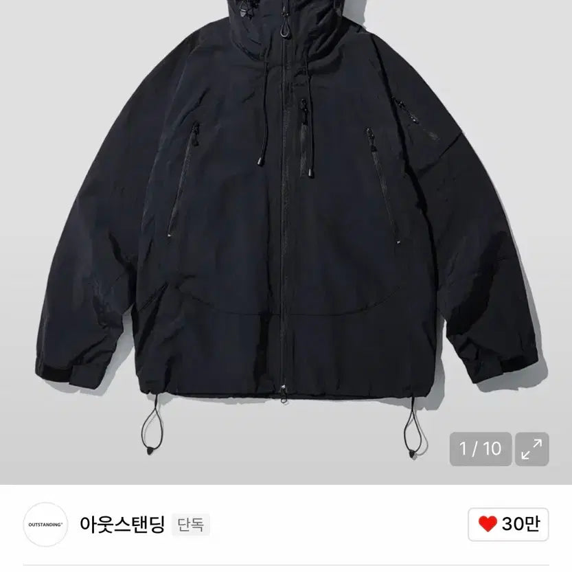 [BUNJANG] 아웃스탠딩 PCU HOOD JACKET_BLACK (M) / 아웃스탠딩 PCU HOOD JACKET_BLACK (M)