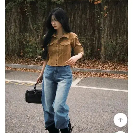 [BUNJANG] Bae Deli Suede Brown Short Jacket / 베이델리 스웨이드 브라운 숏 자켓
