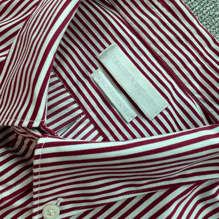 [BUNJANG] Alexander McQueen Red Stripe Muscle Fit Half Shirt / 알렉산더 맥퀸 레드 스트라이프 머슬핏 하프 셔츠 48