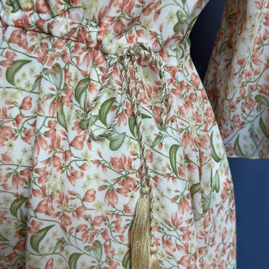 [BUNJANG] Soup Beige Floral Pattern Midi Dress / Soup 원피스 베이지-미사용