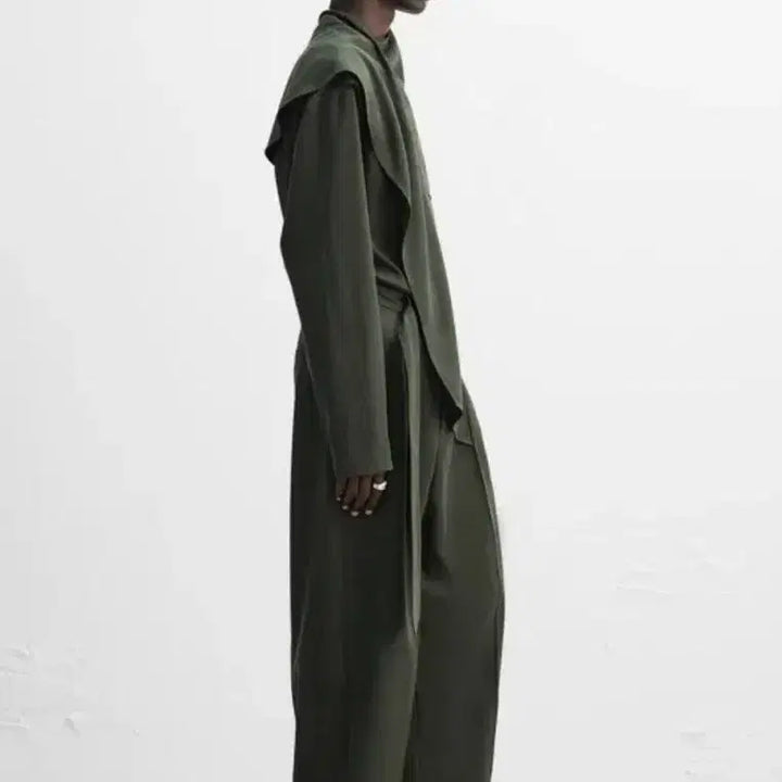[BUNJANG] Zara Nanushka Pulled Scarf Shirt - Khaki Green XL / 자라 나누시카 풀라드 스카프 셔츠 카키그린 XL