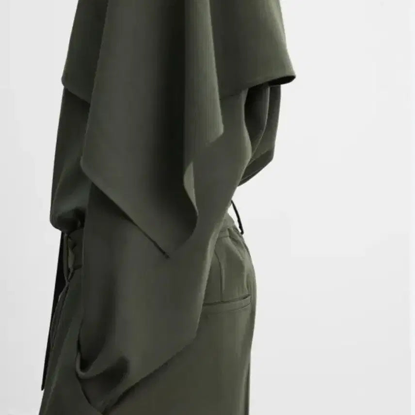 [BUNJANG] Zara Nanushka Pulled Scarf Shirt - Khaki Green XL / 자라 나누시카 풀라드 스카프 셔츠 카키그린 XL