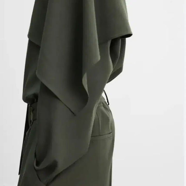 [BUNJANG] Zara Nanushka Pulled Scarf Shirt - Khaki Green XL / 자라 나누시카 풀라드 스카프 셔츠 카키그린 XL