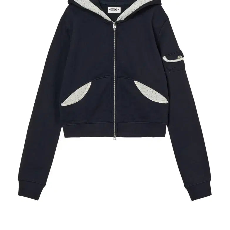 [BUNJANG] AEAE Round Pocket Hoodie Zip-Up Navy / 택포) aeae 라운드 포켓 후드집업 네이비