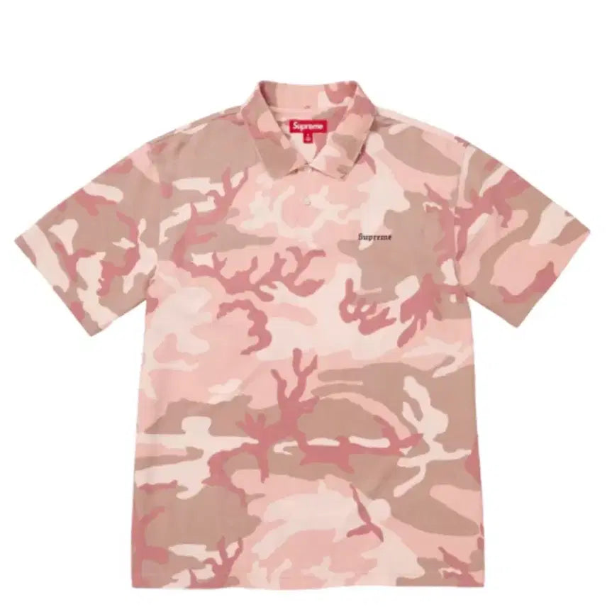 [BUNJANG] Supreme Washed Camo Logo Polo Shirt Pink Camo Size S / 슈프림 워시드 카모 폴로 핑크 카모 s 사이즈